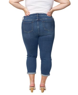 Women's Denim mid rise boyfriend rolled in 28 inseam - Royal