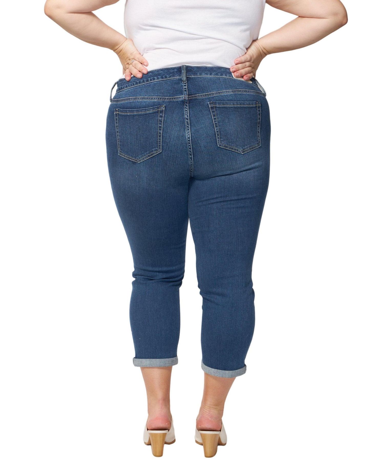 Women's Denim mid rise boyfriend rolled in 28 inseam - Royal