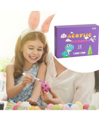 12 Colors Acrylic Paint Pens, Art Graffiti Markers, Quick-Drying Waterproof Drawing Pens for Canvas & Glass