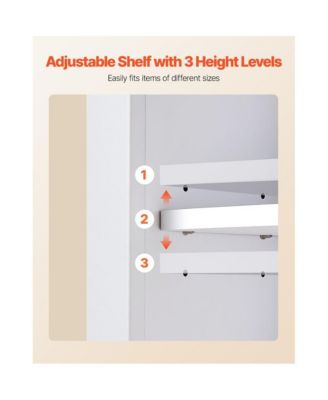 Bathroom Wall Cabinet with Towel Bar and Double Doors