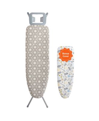 Ironing Board with Large Surface, 4-Layer Thick Design, Heat-Resistant Cotton Cover, 7 Adjustable Heights for Home Laundry