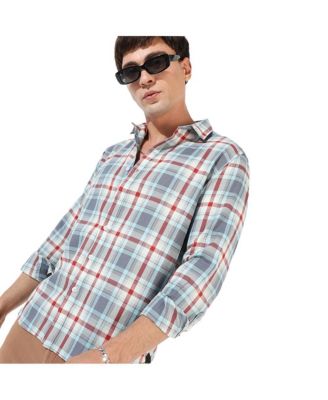 Men's Multicolour Checkered Regular Fit Casual Shirt