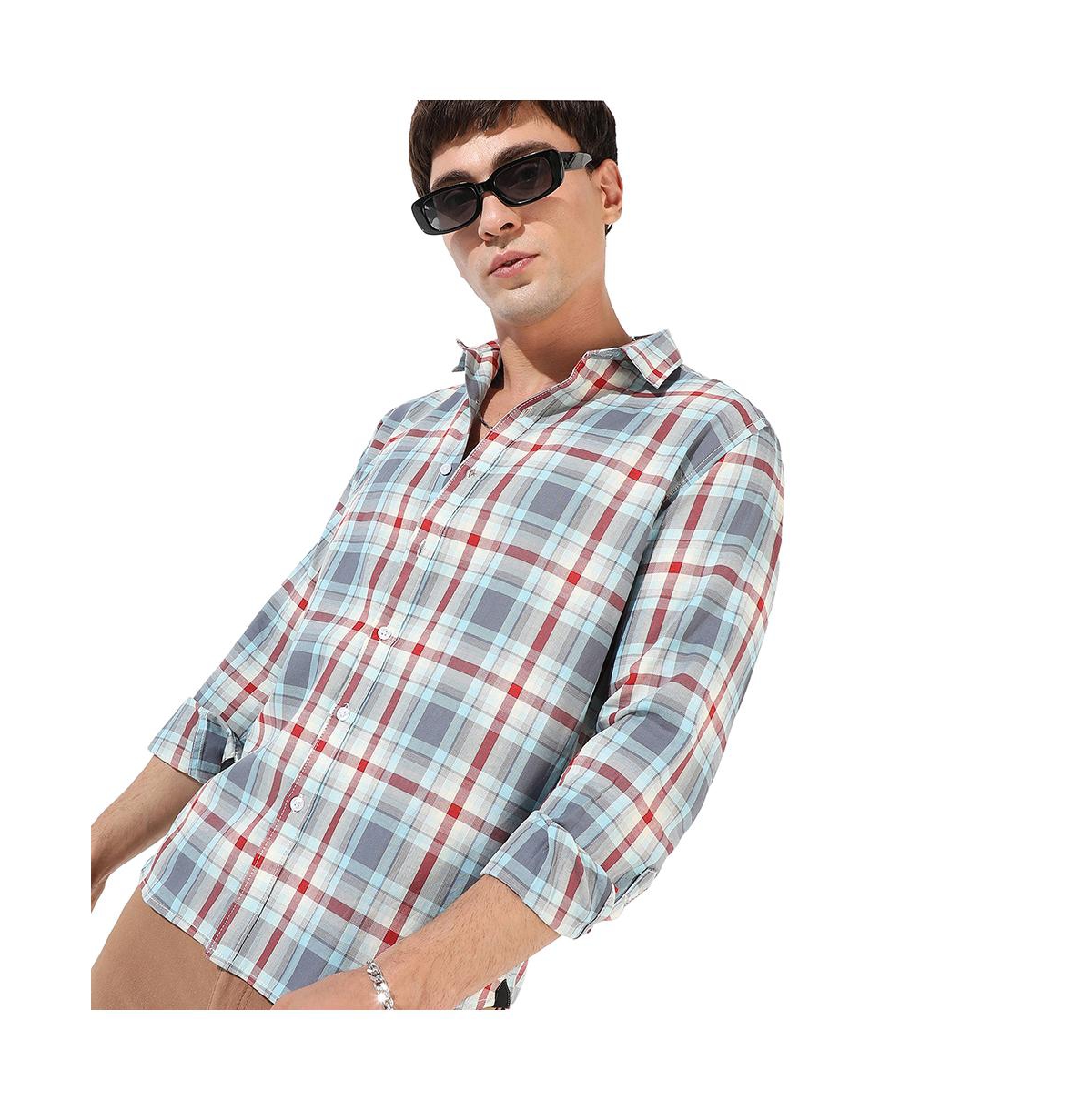 Campus Sutra Men's Multicolour Checkered Regular Fit Casual Shirt