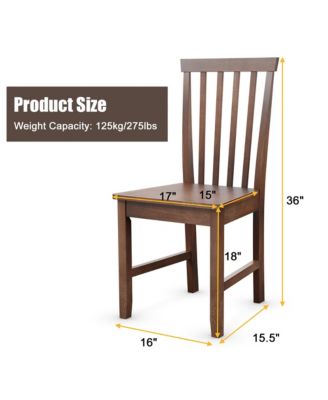 Dining Chair Kitchen Spindle Back Side Chair with Solid Wooden Leg