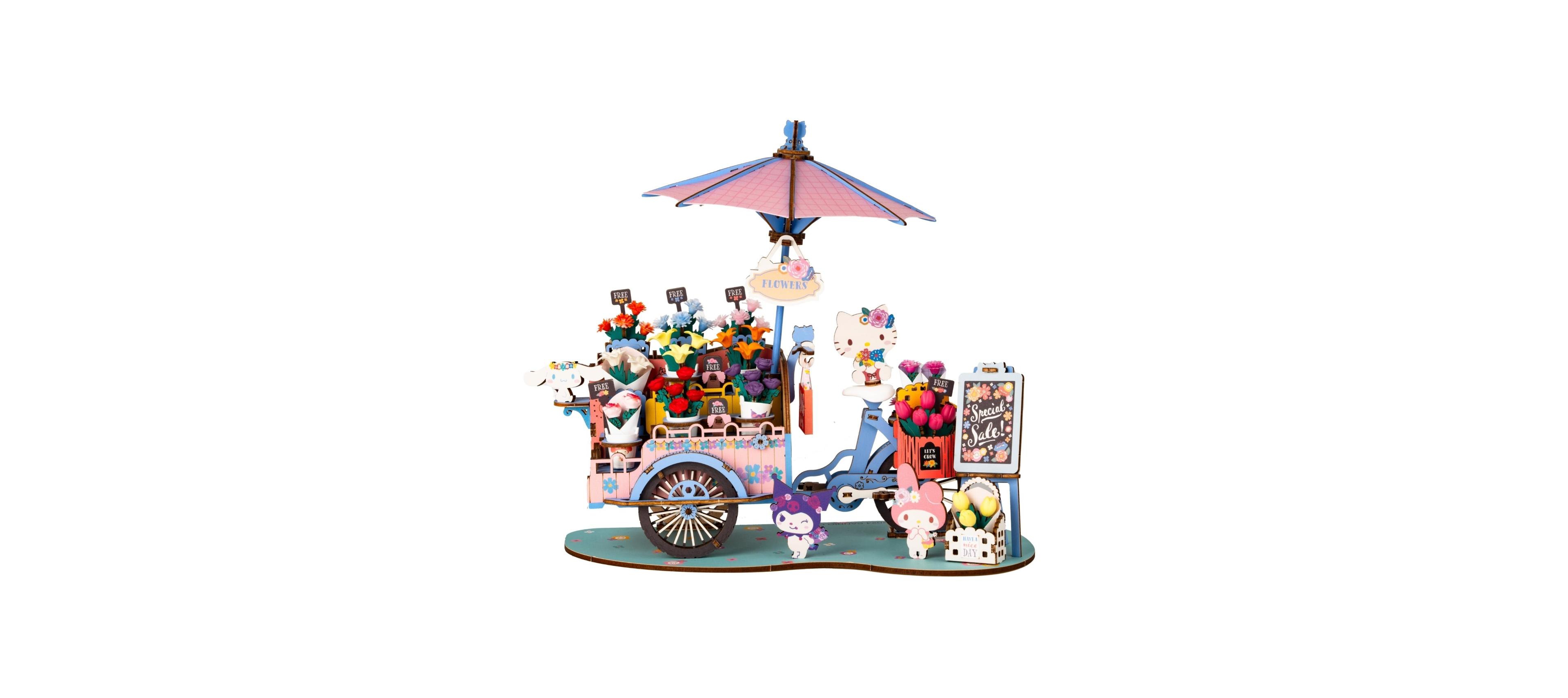 Flash Popup Diy 3D Puzzle - Hello Kitty Flower Cart 184pcs