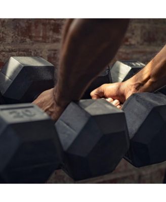 Hex Dumbbells Strength Training Workout Equipment Set, 45 lbs