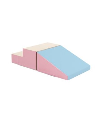 2-Piece Step and Slide Climber for Infants and Toddlers Baby Soft Play Set Foam Blocks-Pink & blue