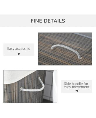 Bamboo Laundry Basket, Collapsible Laundry Hamper,