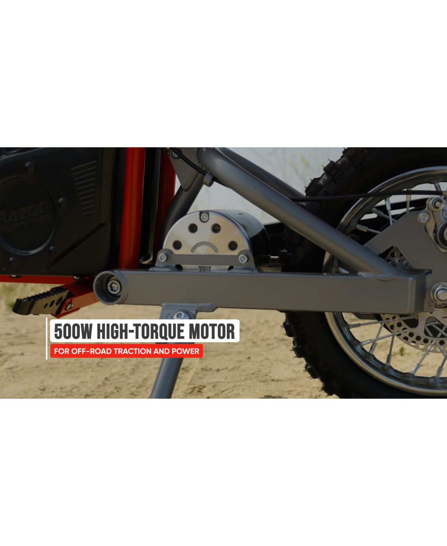 Детская игрушка Razor MX500 Dirt Rocket Steel Electric High-Torque Chain-Driven Motor Dirt Bike, 175 lbs Capacity, Ages 14+ — фото 7
