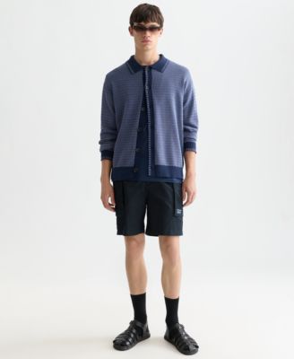 Men's Polo Dropped Shoulder Cardigan