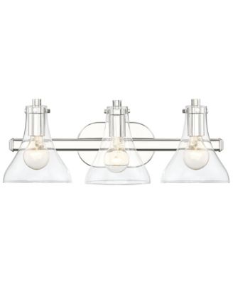Sorren Industrial Modern Wall Light Hardwired 3-Light 20.5" Fixture with Curving Clear Glass