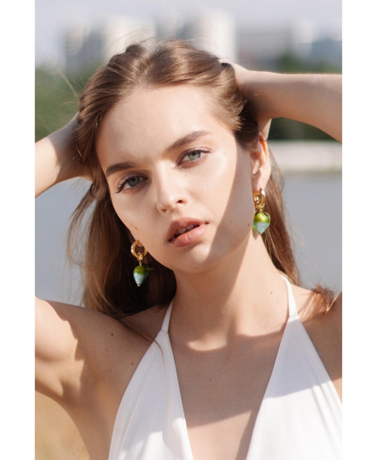 Esmee Glaze Heart Dangle Earrings