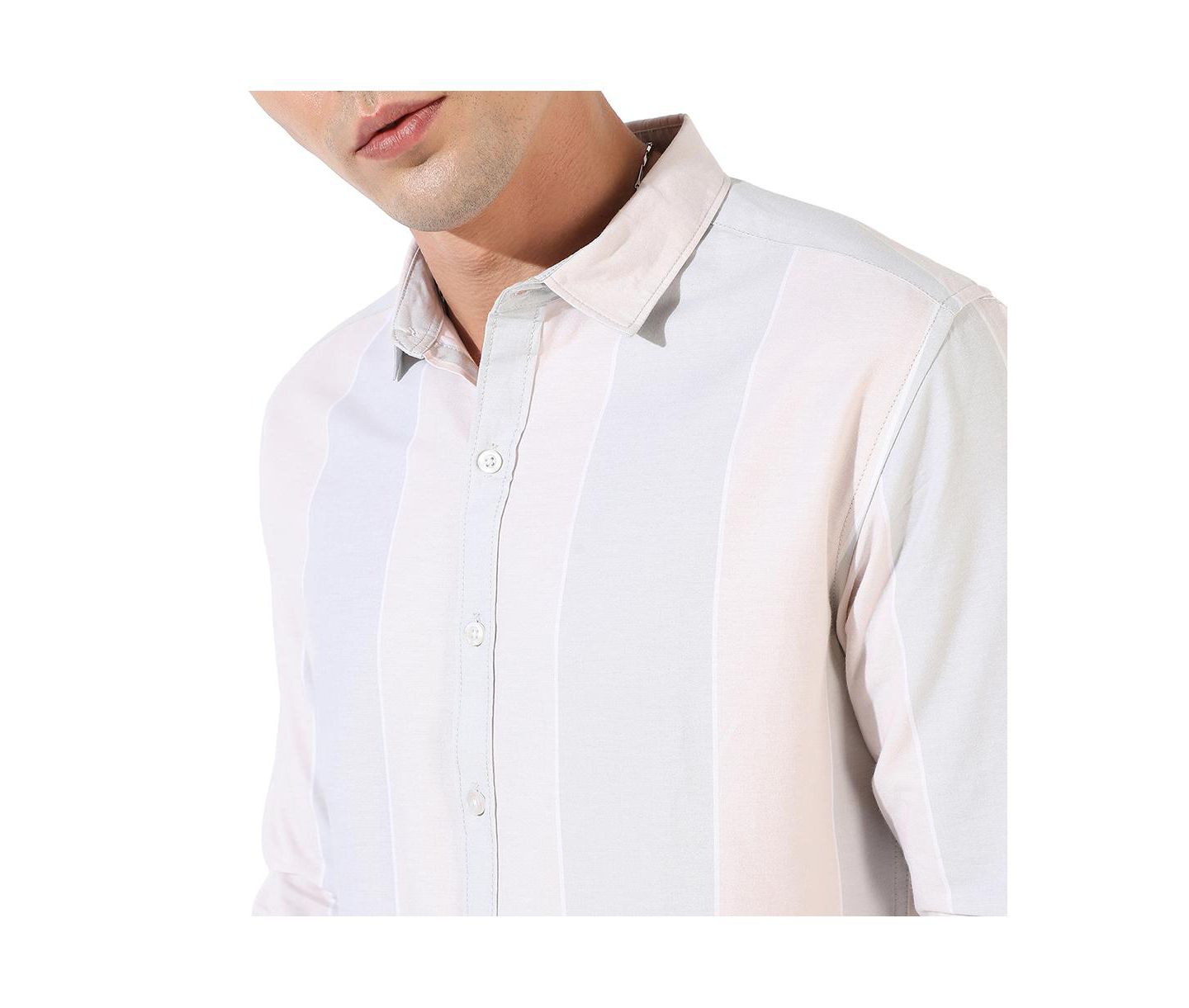 Мужская рубашка Cahoot Striped Regular Fit Casual, цвет: Синий — фото 7