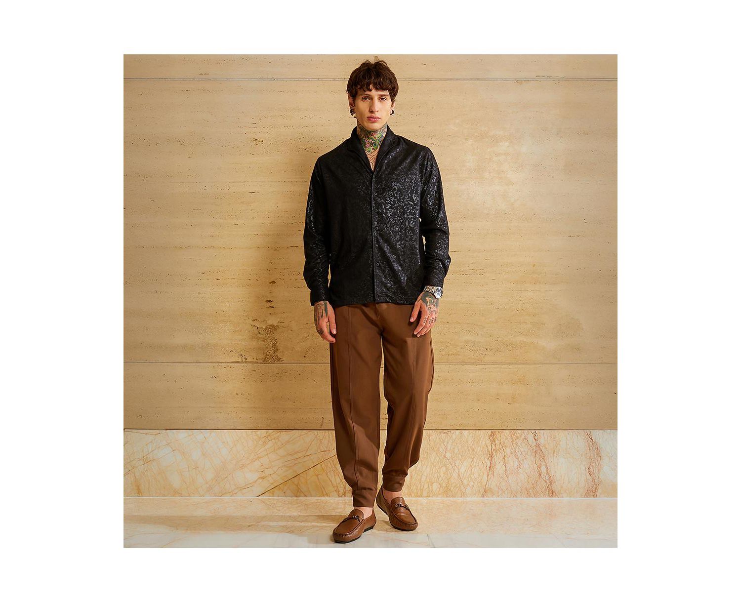 Men's Onyx Black Corroded-Tactile Shirt