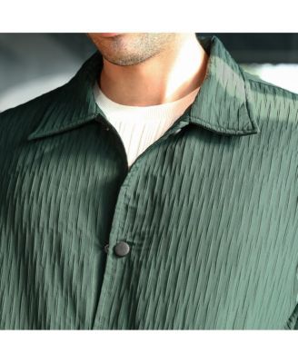 Men's Emerald Green Crease-Tactile Bomber Jacket