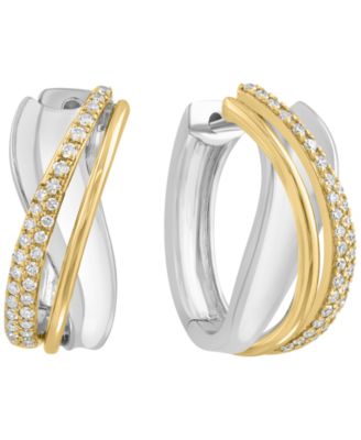 Diamond Earrings (1/3 ct. t.w.) in 14k Gold Plating Over Sterling Silver