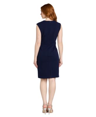 Petite Sleeveless Belted Sheath Dress