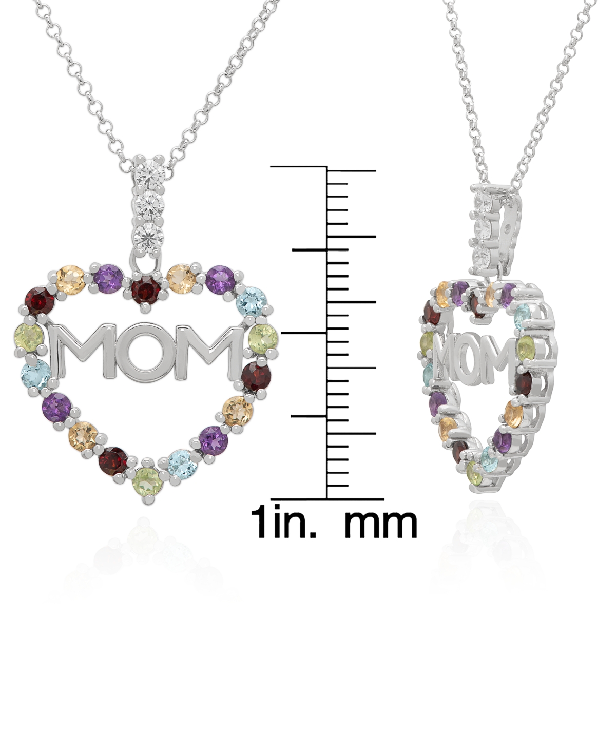 Macy's 2-Pc. Multi-Stone Pendant Necklace & Earrings Set (2.42 ct. t.w.) in Sterling Silver