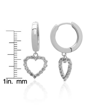 Lab-Grown White Sapphire Open Heart Dangle Hoop Earrings (1-5/8 ct. t.w.) in Sterling Silver (Also in Lab-Grown Magenta Sapphire)