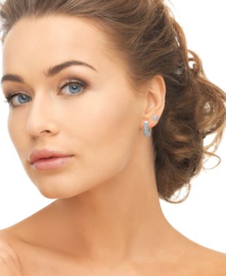 2-Pc. Lab-Grown White Sapphire Hoop & Stud (3-8/4 ct. t.w.) Earring Set in Sterling Silver