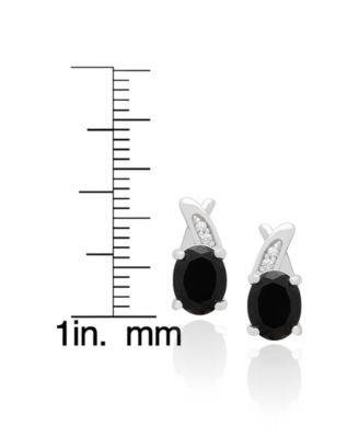 2-Pc. Black Onyx & Lab-Grown White Sapphire Necklace & Earrings Set (4.58 ct. t.w.) in Sterling Silver