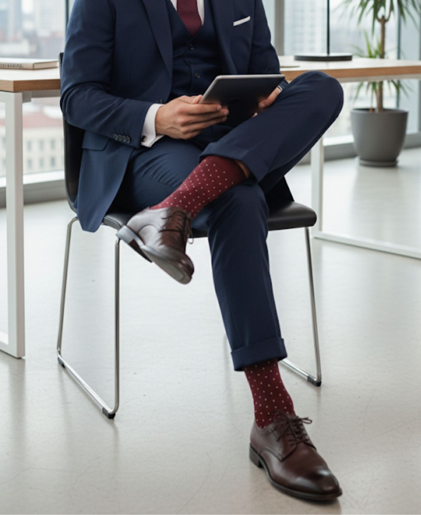Носки Bundle для мужчин, 5 шт. — Love Sock Company, цвет: Светлый серый / Красный — фото 4