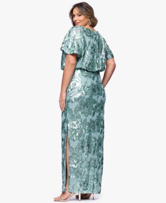 Plus Size Short-Sleeve Long Sheath Dress