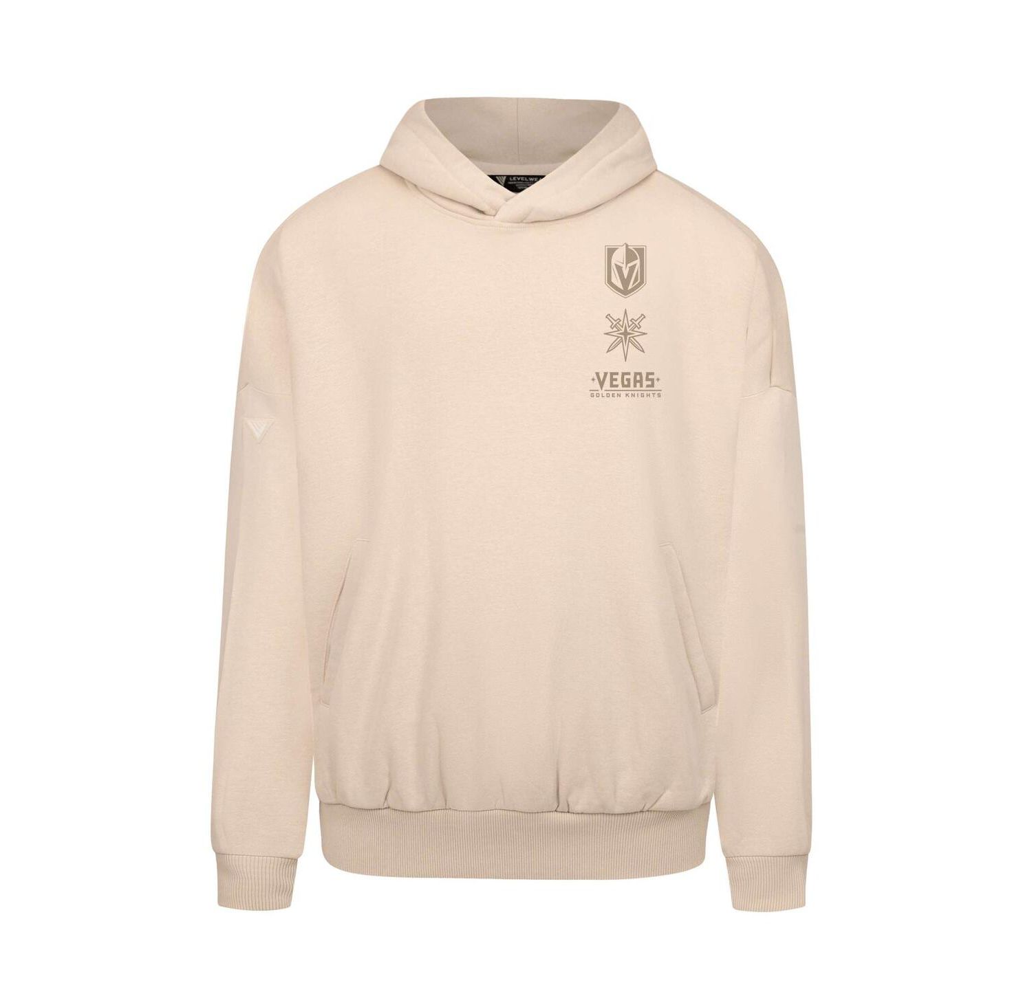 Men's Cream Vegas Golden Knights Contact Stamp Pullover Hoodie