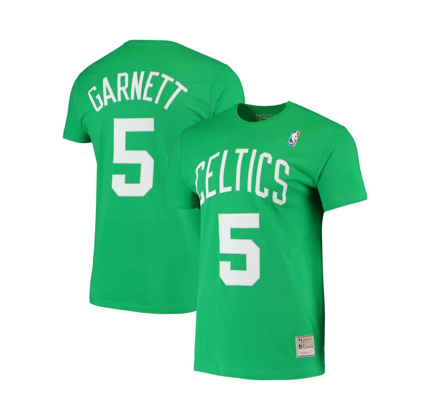 Men's Kevin Garnett Kelly Green Boston Celtics Hardwood Classics Stitch Name & Number T-Shirt
