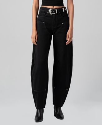 BLANK NYC - Women's Wild Card High-Rise Barrel Leg Cotton Pants