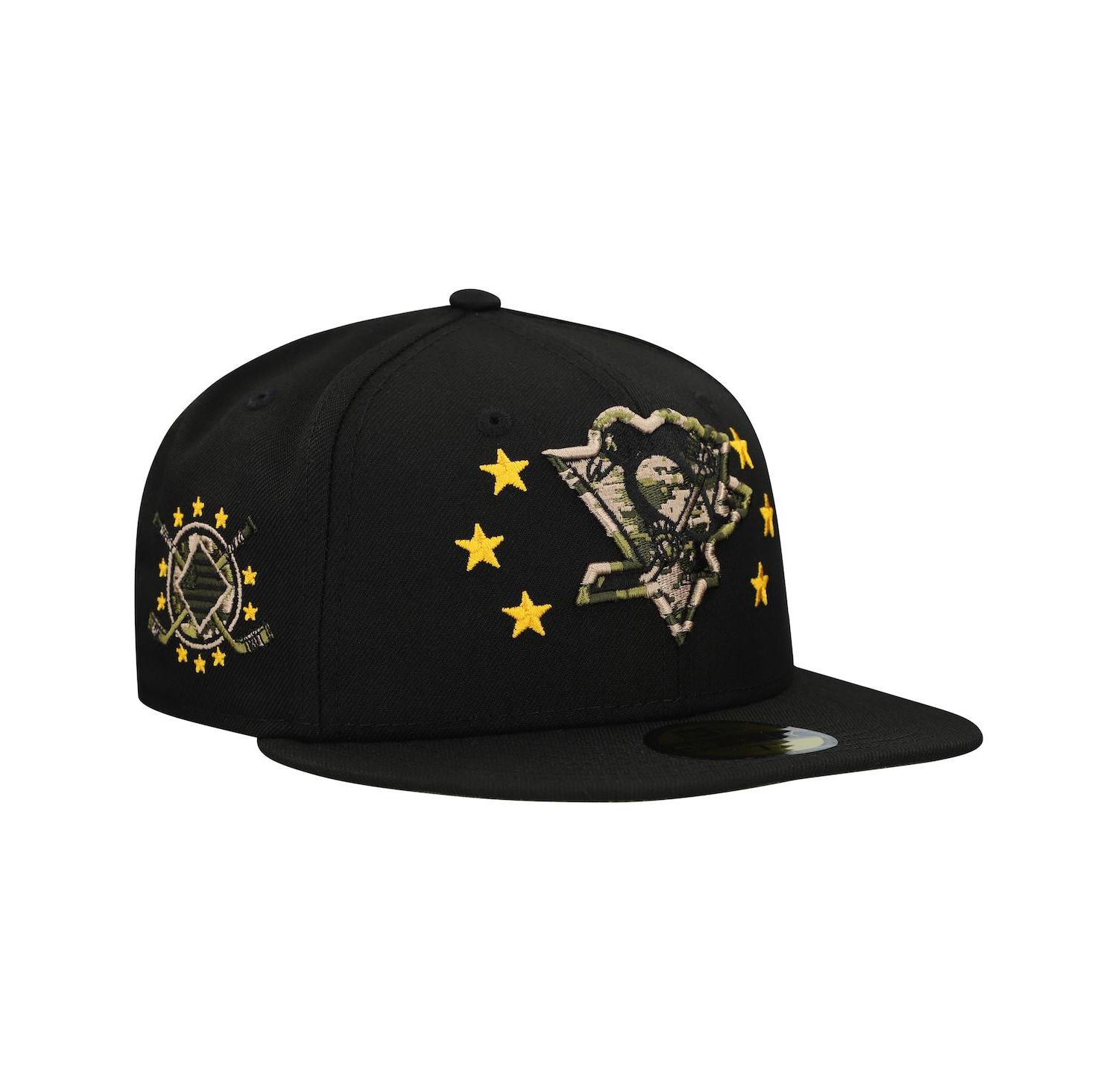Men's Black Pittsburgh Penguins Military Appreciation Digital Camo Stars 59FIFTY Fitted Hat