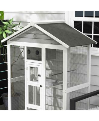 64.5" Wooden Bird Cage Aviary, Flight Cage with Slide-Out Tray