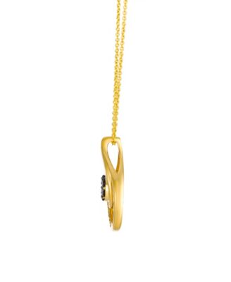 Chocolate Diamond (0.18 ct. t.w.) and Nude Diamond (0.05 ct. t.w.) Pendant Necklace in 14k Honey Gold