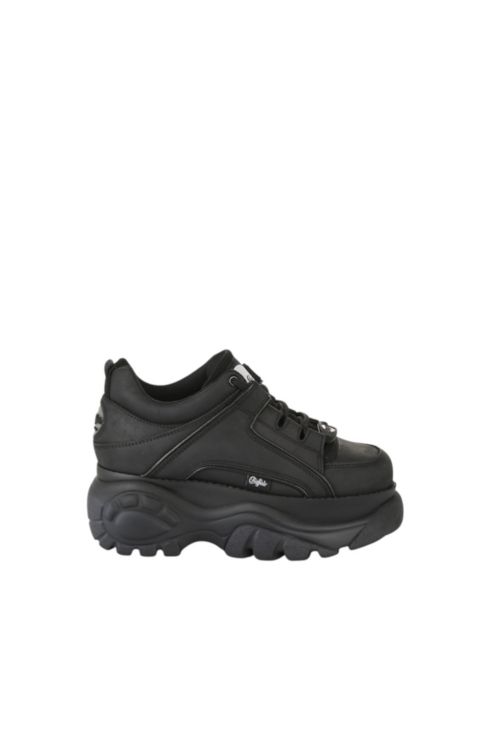 Женские кроссовки Buffalo Boots Classic Low Leather Shaft Height, цвет: Чёрный
