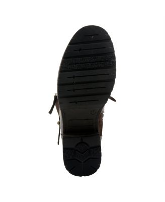 Women's Misdreavus Metallic Burnished Tall Boot with Dual Buckles and Extended Calf Fit