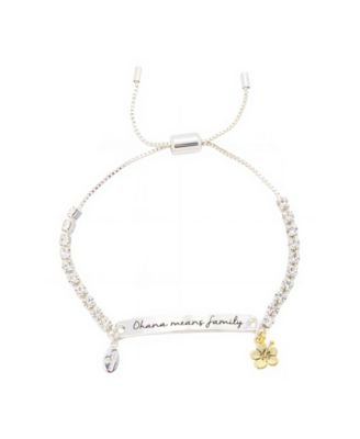 Lilo and Stitch "Ohana" Crystal Adjustable Bolo Bracelet