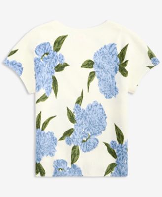 Girls' S-XL Hydrangea Crewneck Short-Sleeve Top
