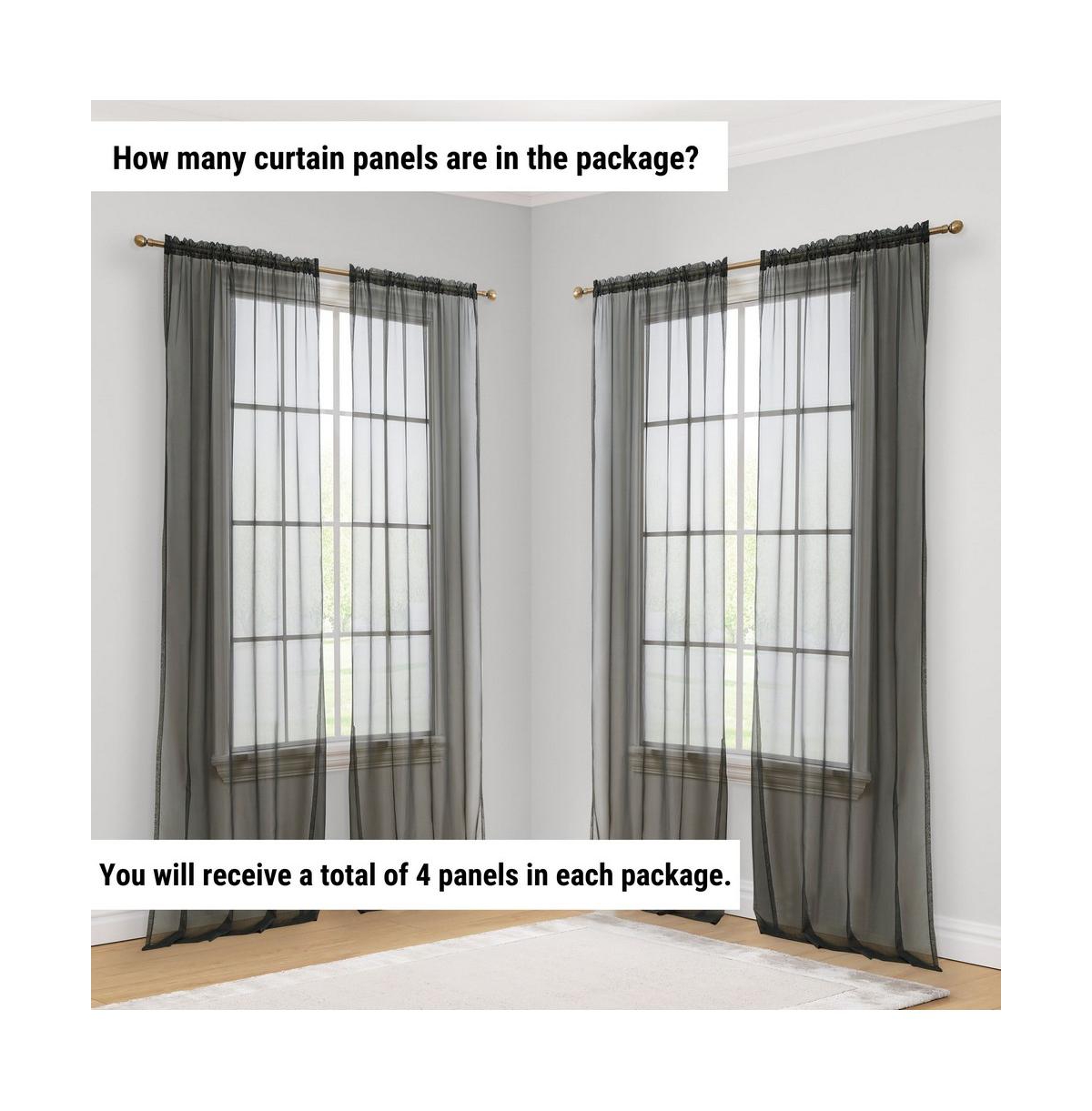 Hlc.me Essentials Sheer Voile Window Treatment Rod Pocket Curtain Panels