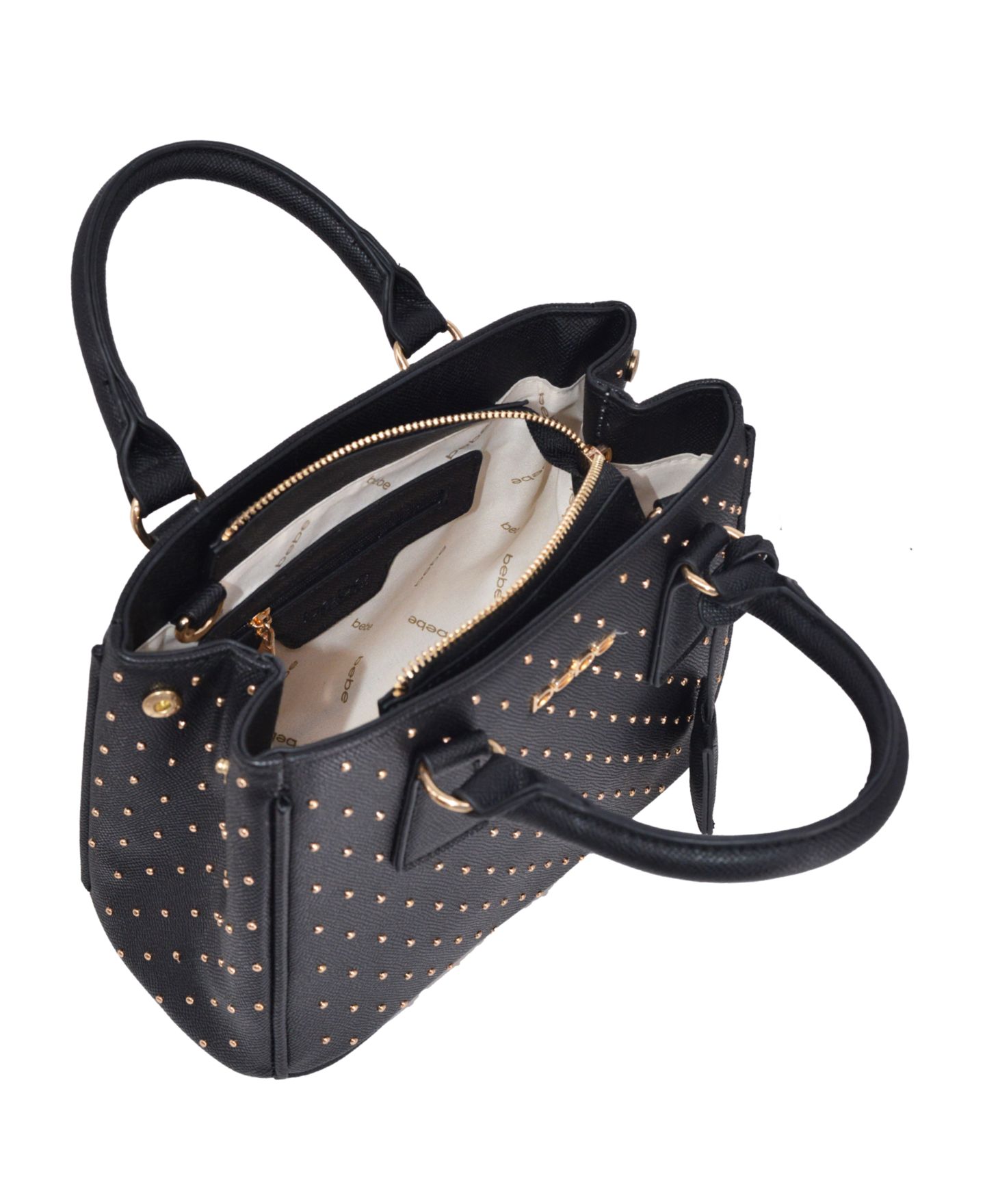 Женская сумка Bebe Sagan Studded Small Satchel, цвет: Чёрный — фото 4