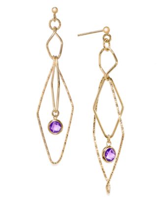 Amethyst (1-5/8 ct. t.w.) Openwork Orbital Geometric Drop Earrings in 14k Gold-Plated Sterling Silver (also in Sky Blue Topaz)