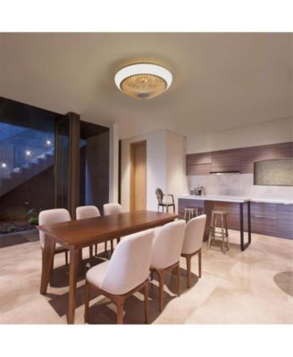 15-inch Modern 7-Blade RGB Colorful Ceiling Fan Light with Six Speed Remote Control and Forward Reverse Function