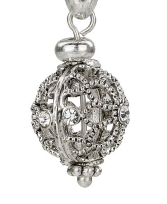 Silver Plated Bead Drop Earrings 