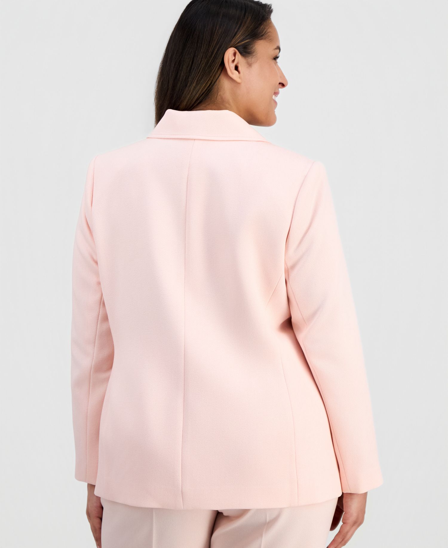 ASL Plus Size Peak-Lapel One-Button Blazer