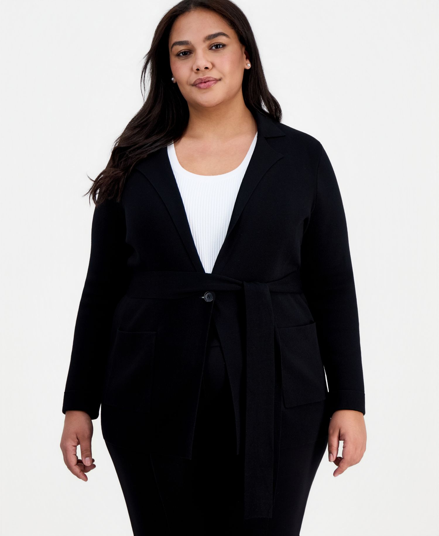 ASL Plus Size Tie-Waist Cardigan
