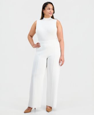 Plus Size Mid-Rise Sweater-Knit Pants 