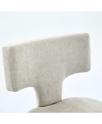 Set of 2 Mid-Century Counter Stools with Curved Back and Upholstered Seat