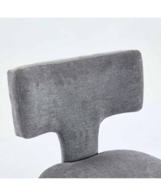 Set of 2 Mid-Century Counter Stools with Curved Back and Upholstered Seat