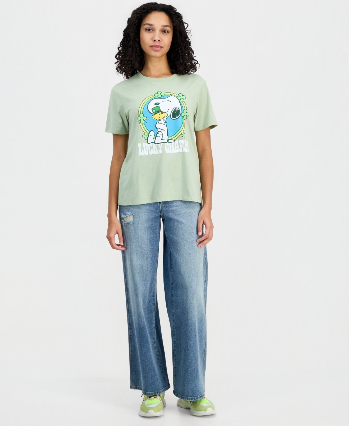 Love Tribe Juniors' Lucky Charm Snoopy T-Shirt