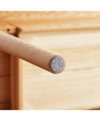 Solid Oak Wood Computer Desk with Drawer and Natural Wood Grain