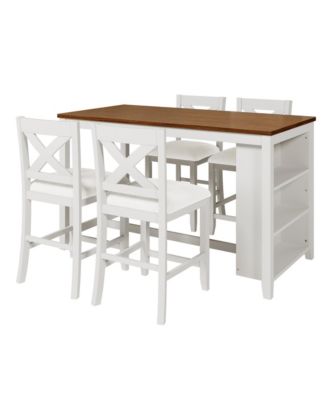 CASAINC 5-Piece Counter Height Dining Set with 4 Chairs